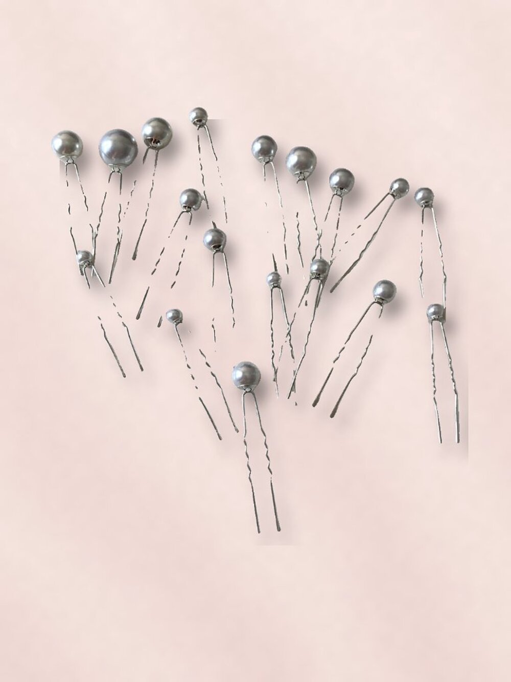 Set of 18 Faux Pearl Hair Pins, Mixed Sizes, Bridal Wedding Updo Bobby Pins NWT - Picture 1 of 5